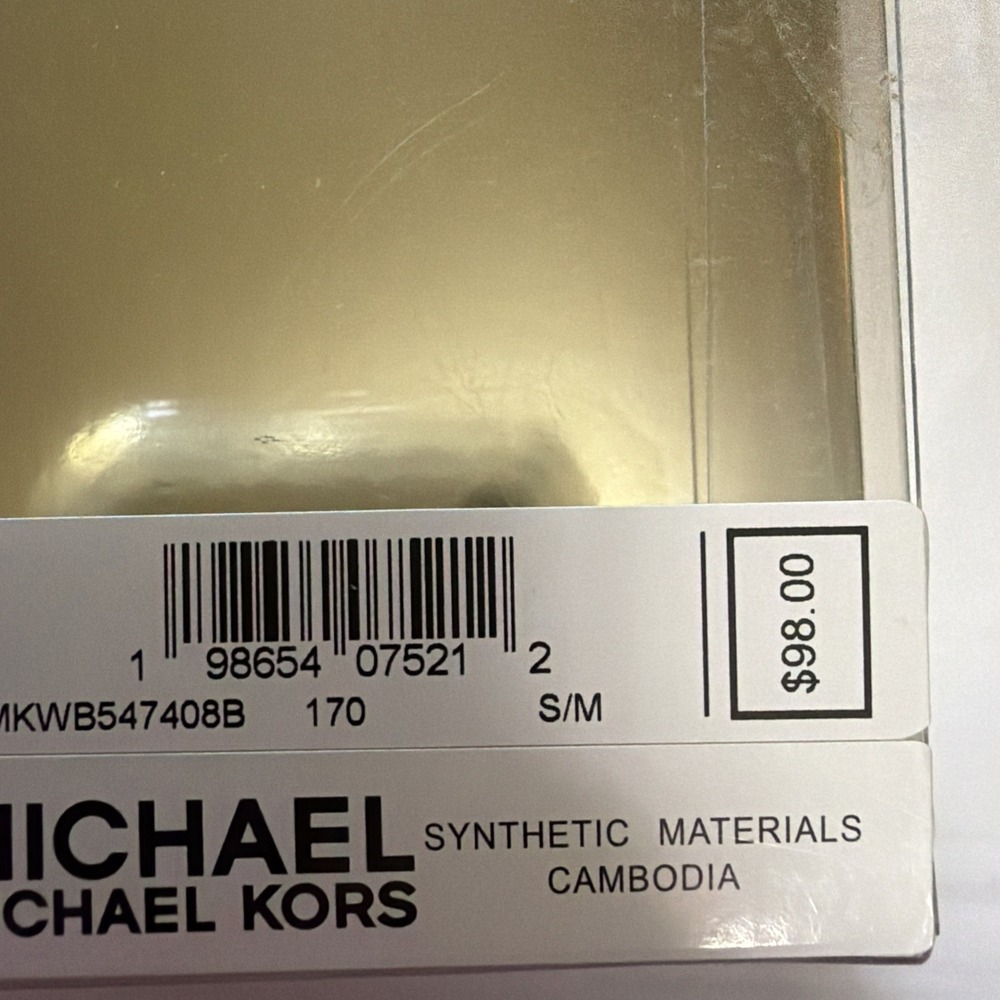 NWB Michael Kors Womens Belt Gold Buckle White Vanilla Color Sz S/M - Picture 6 of 7